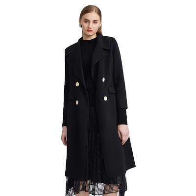 海兰丝气质修身羊毛羊绒大衣