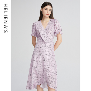 海兰丝连衣裙 花朵茶歇法式桔梗轻熟风夏季2024年新款裙子