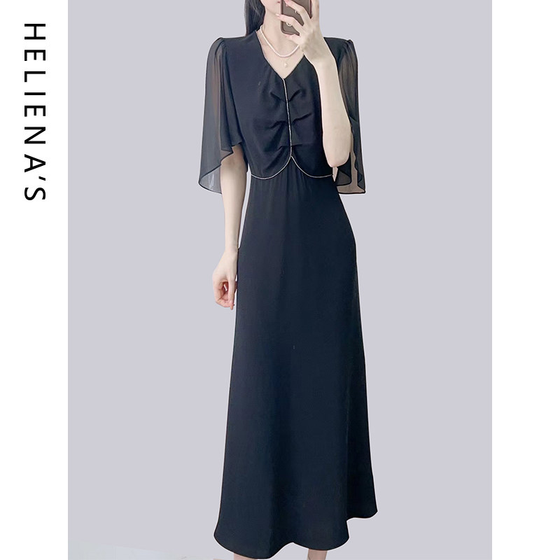 海兰丝连衣裙高级感女2024夏新款高端气质修身显瘦轻盈飘逸裙子女,女装/女士精品,连衣裙,淘宝优惠券,粉丝福利购,淘宝优惠卷