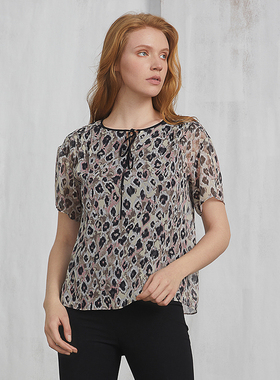 海兰丝奢睿 女装 短袖衬衫 商场同款 春夏新款S212TS13上衣