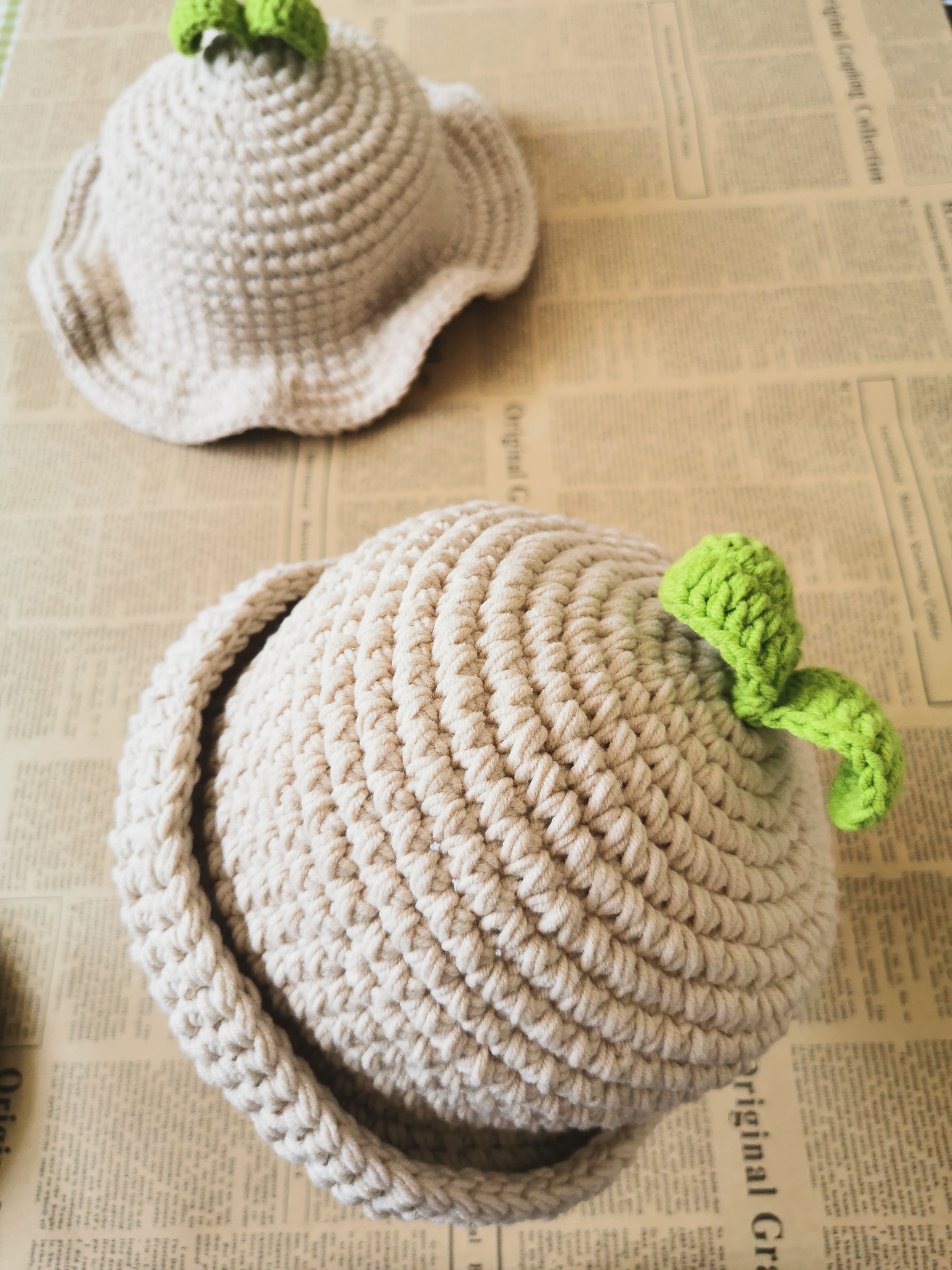 宝宝萌芽帽毛线牛奶棉手工DIYDIY