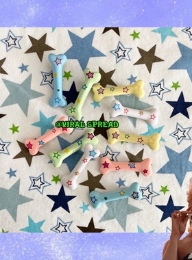 VIRAL SPREAD 可爱多巴胺y2k鬼马少女星星骨头发夹鸭嘴夹软妹发夹