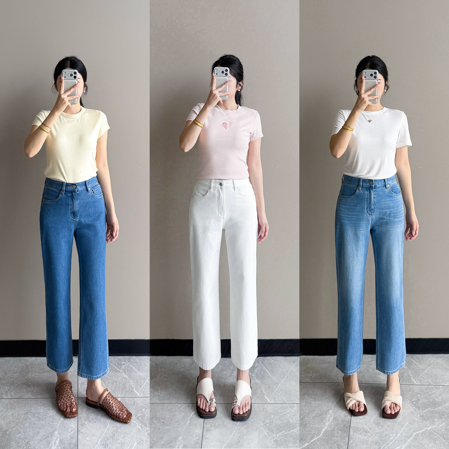 凉感~轻薄软糯莱赛尔四面弹法棍直筒牛仔裤女2026夏款显瘦九分裤