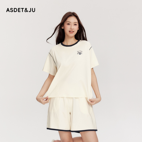 全棉撞色甜美可爱女睡衣家居服