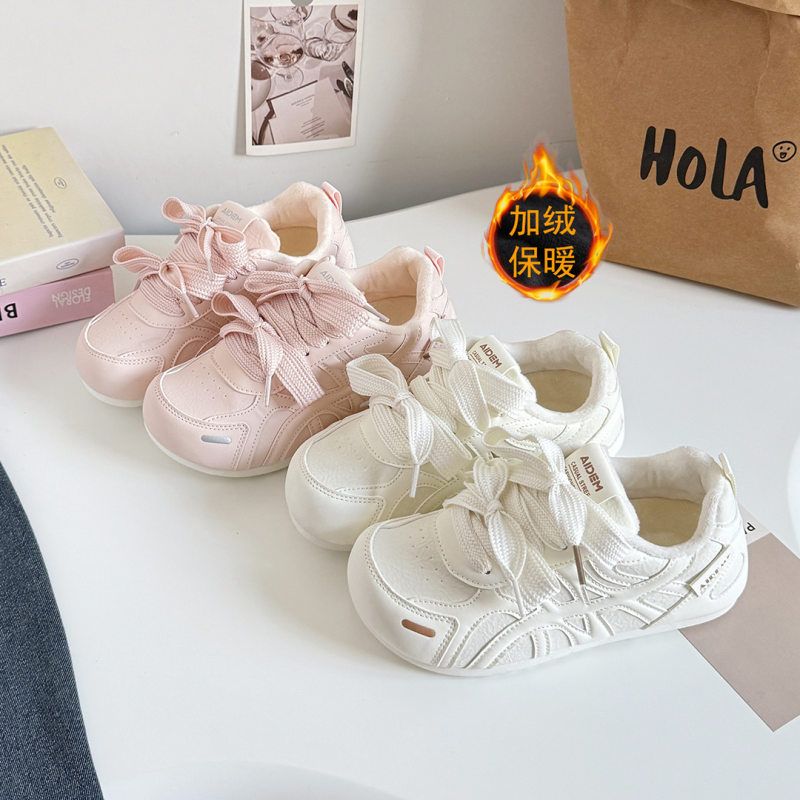 丑萌奶油泡芙小白鞋女2025新款