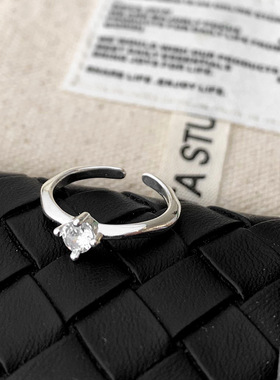 韩系简约时尚日常百搭镶锆开口戒指合集个性通勤小众设计手饰品女