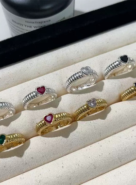 简约精致甜美气质高级感爱心锆石戒指轻奢气质小众个性设计感手饰
