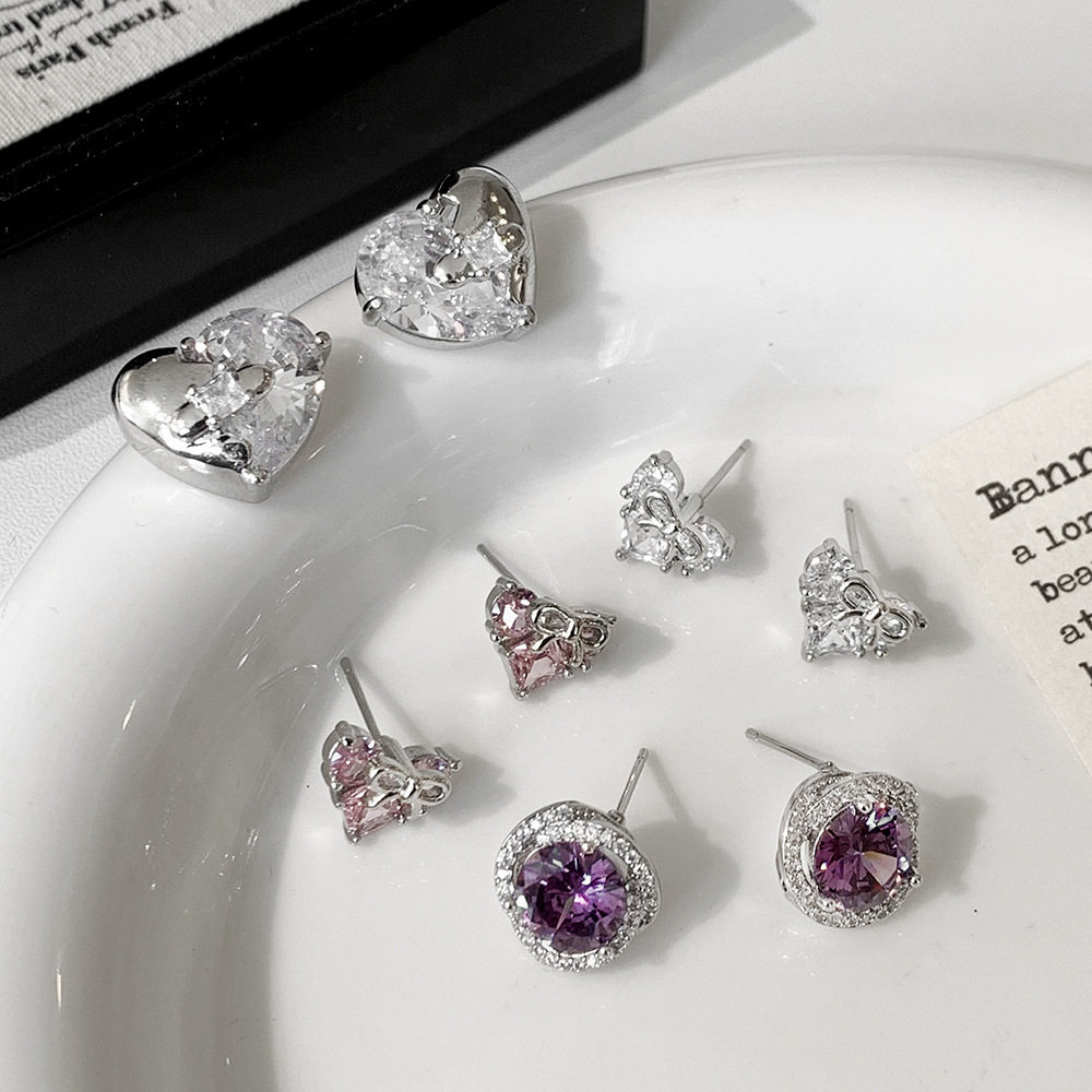 韩系百搭简约精致轻奢高级感银色镶锆耳钉合集小众气质设计感耳饰,饰品/流行首饰/时尚饰品新,耳环,淘宝优惠券,粉丝福利购,淘宝优惠卷