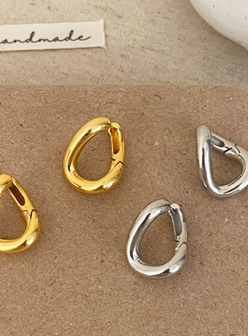 简约精致气质时尚轻奢高级感水滴形耳环日常百搭小众设计感耳饰女