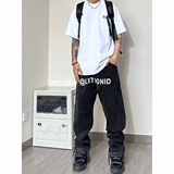 NZ02*P60春夏新品四季款高街美式复古印花直筒宽松牛仔裤潮长裤，男装牛仔裤，电商A007-3