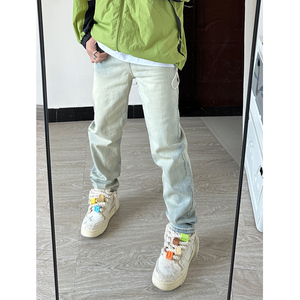 N87*P68 无性别男女潮穿搭 美式复古休闲轻薄透气牛仔裤直筒宽松图片