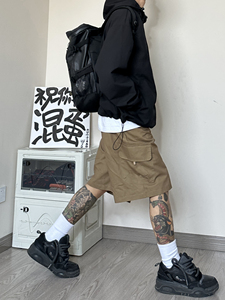 K110*P48 直播款~夏高街美式复古vibe日系工装直筒宽松短裤潮男图片