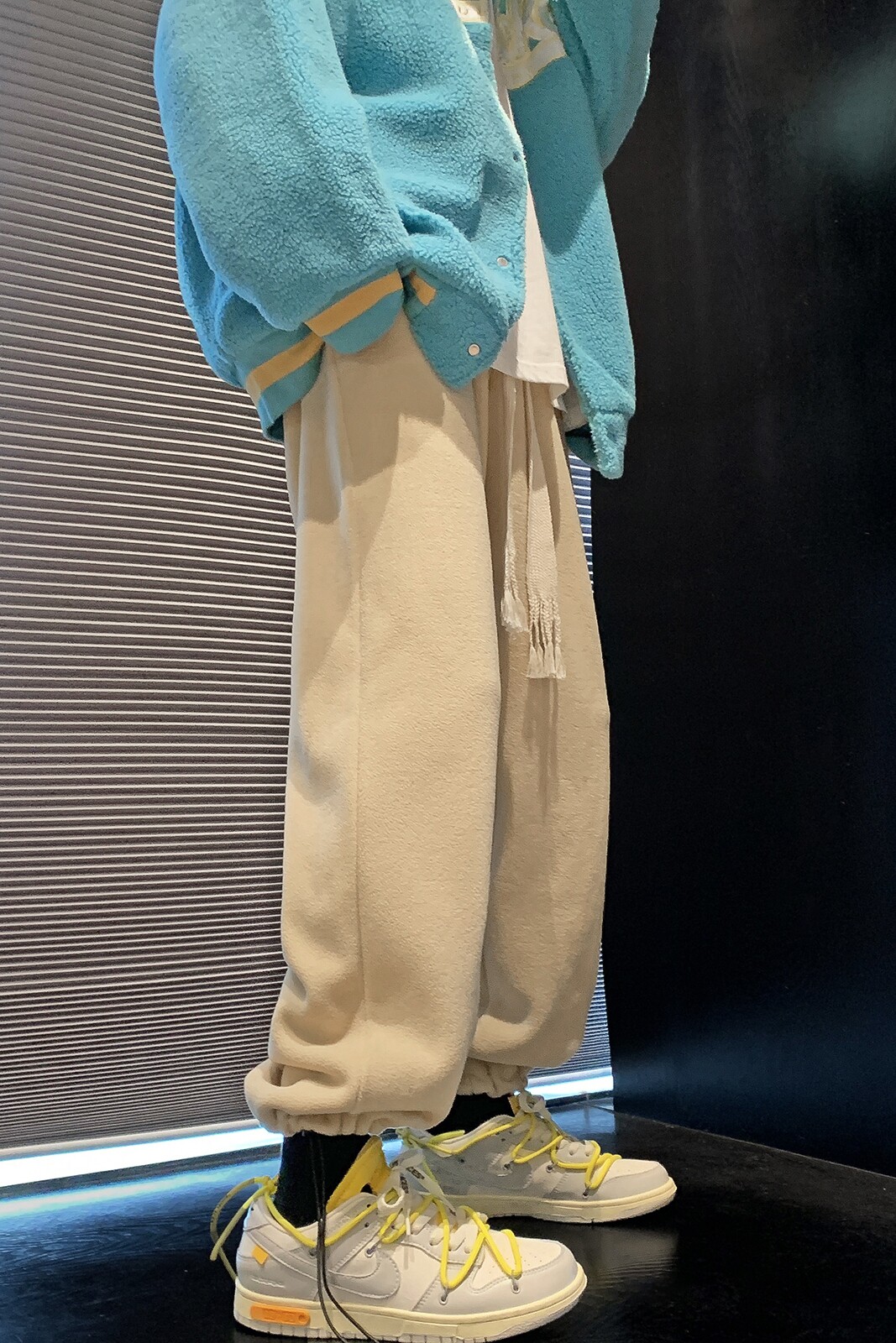 Z61*P55特直播精品摇粒绒加厚直筒宽松抽绳休闲裤男,男装休闲裤,电商A007-3