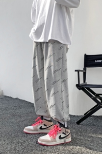 Z33*P50 春夏港风新品 潮运动直筒宽松卫裤休闲阔腿情侣百搭裤图片