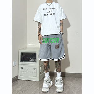 AK34*P48 夏男女同款高街美式复古直筒宽松五分短裤篮球沙滩裤潮图片