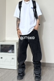 NZ02*P60春夏新品四季款美式复古印花直筒宽松牛仔裤潮休闲长裤，男装牛仔裤，电商A007-3