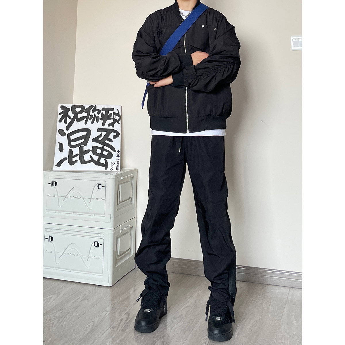 CK01*P65抖音高品质直筒高街美式户外冲锋裤潮运动休闲裤,男装休闲裤,电商A007-3