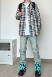 N87*P65秋冬弹力直筒牛仔裤美式复古潮百搭垂感裤男，男装牛仔裤，电商A007-3