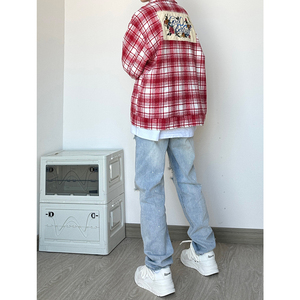 OK29*P60 秋冬新品 小破洞小众设计 直筒合体牛仔裤美式潮休闲图片