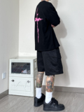 K110*P48直播款~夏高街美式复古vibe日系工装直筒宽松短裤潮男，男装休闲裤，电商A007-3