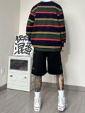 WH90*P55高街美式复古穿搭植绒刺绣直筒宽松牛仔裤五分短裤男潮，男装牛仔裤，电商A007-3