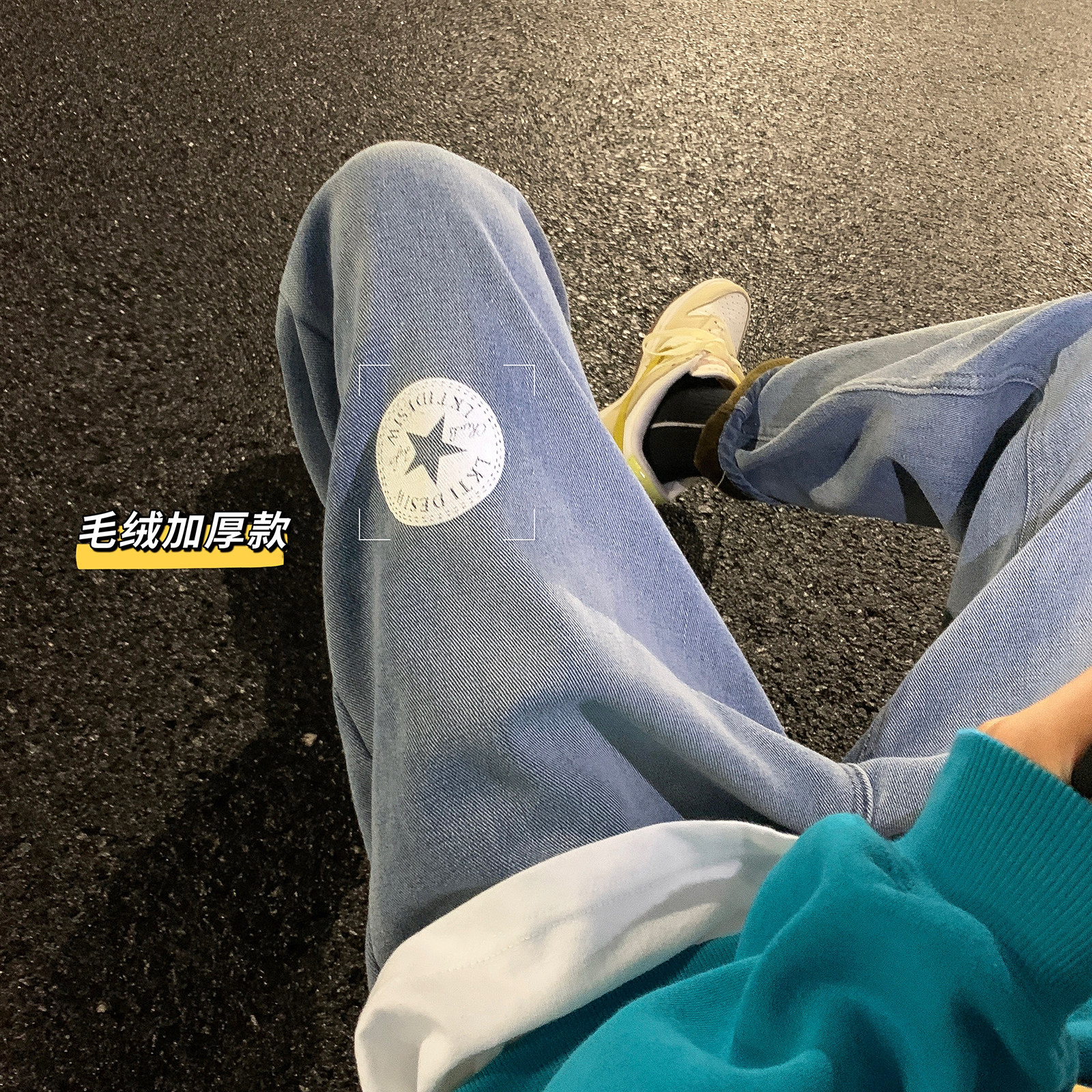 WH08*加厚P50特~港风新品加绒加厚保暖潮牛仔裤男宽松,男装牛仔裤,电商A007-3