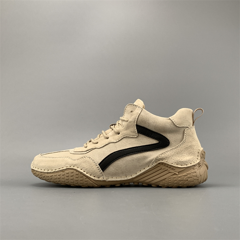 高品质外贸男士秋季新款真皮复古高帮休闲鞋百搭轻便舒适耐磨耐脏