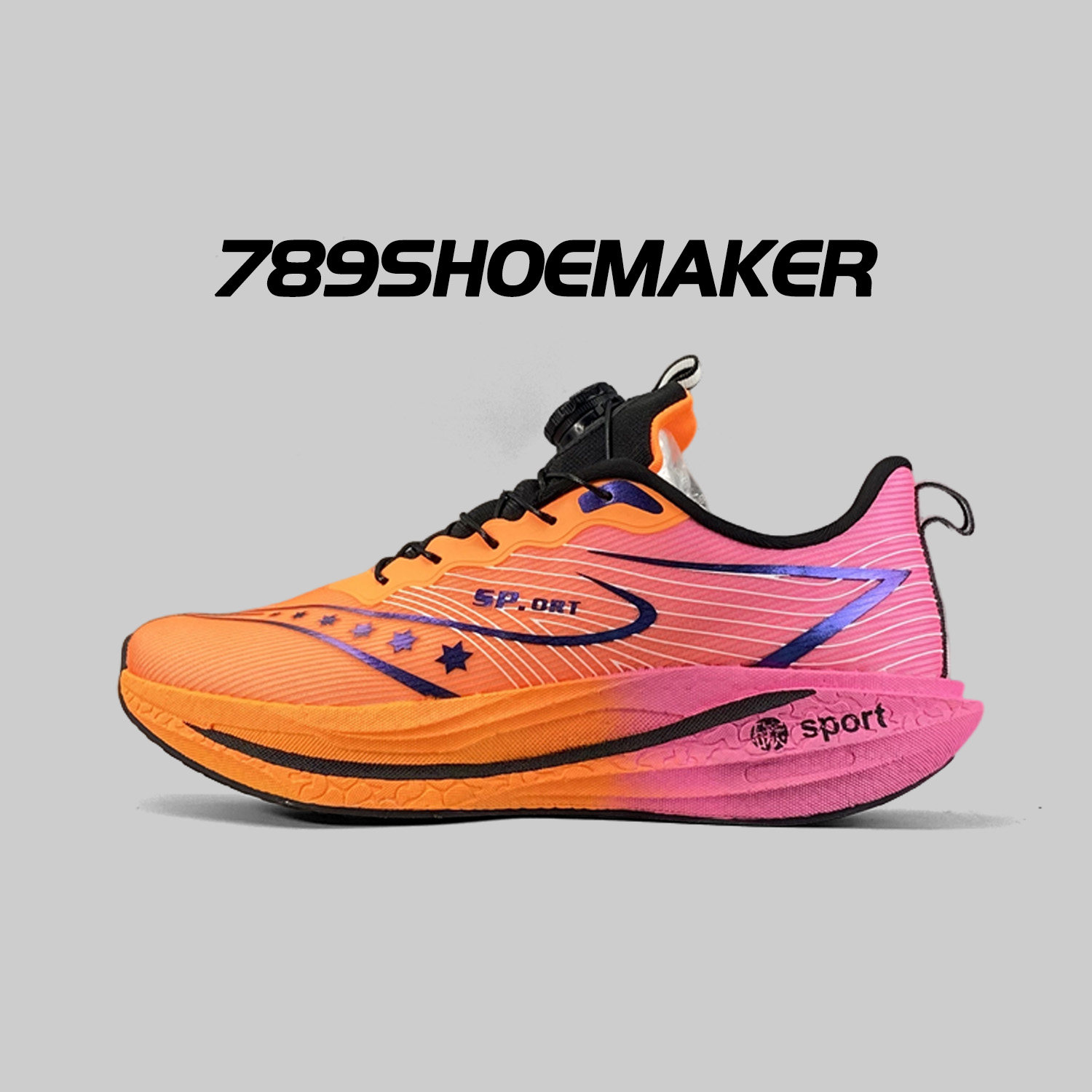 旋转纽扣真爆碳板缓震透气运动鞋