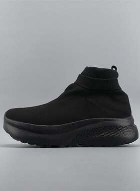外贸大码运动休闲鞋一脚蹬袜子鞋冬季加绒保暖厚底缓震轻便健步鞋
