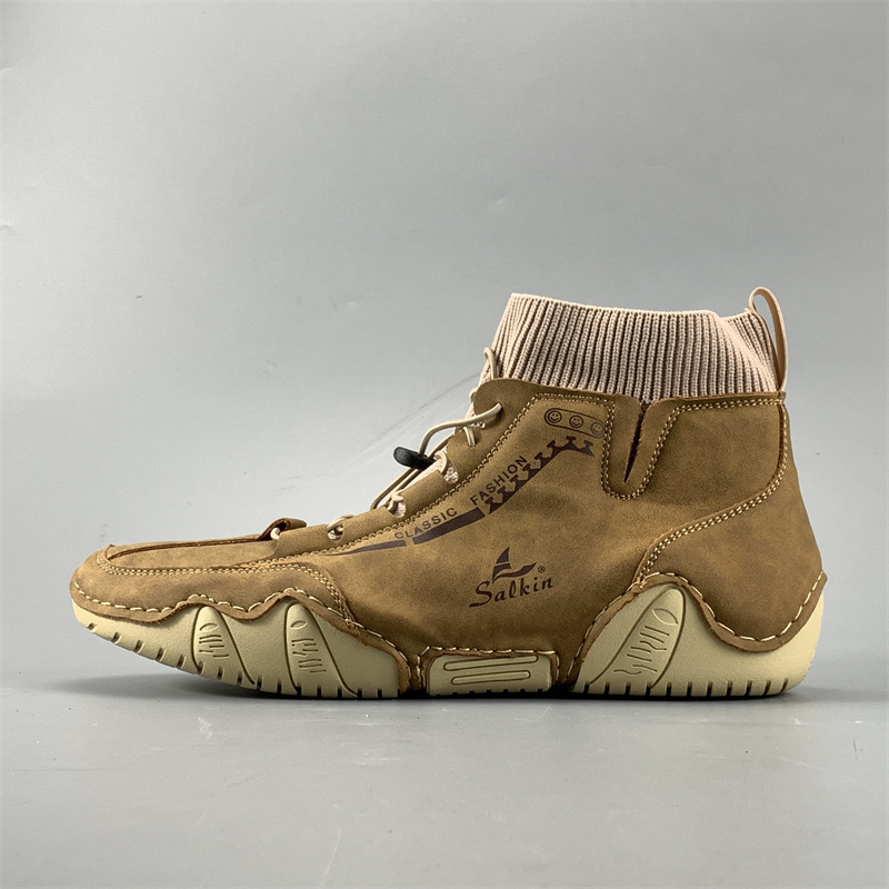 稀缺捡漏男士高帮休闲鞋套脚轻便耐磨百搭跨境大码复古八爪鱼潮鞋