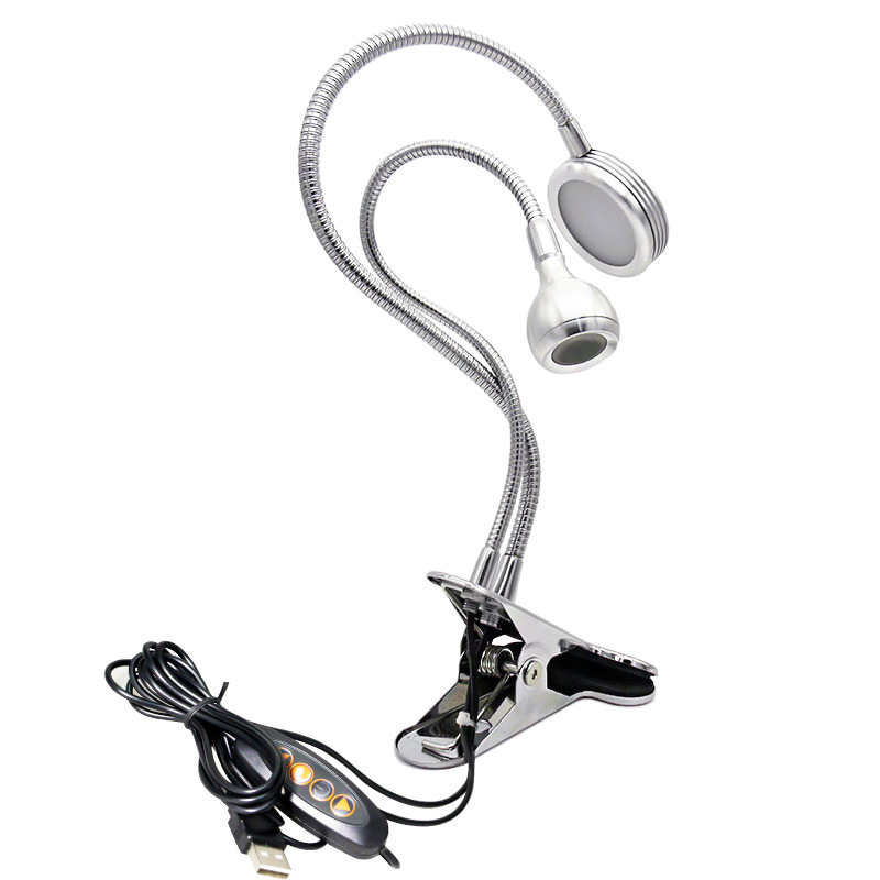 led台灯小夜灯鹅颈灯美甲UV固化紫光灯手机维修灯UB夹子灯宿舍灯