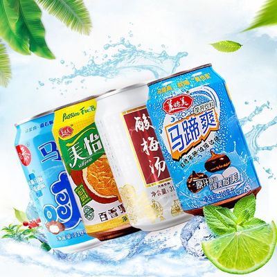 美怡美马蹄爽百香果酸梅汤果汁整箱310ml*12瓶夏季原果汁原味饮品