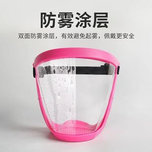 全脸高透明防护面罩防雾防灰尘防油骑行打农药割草机头罩高清面具