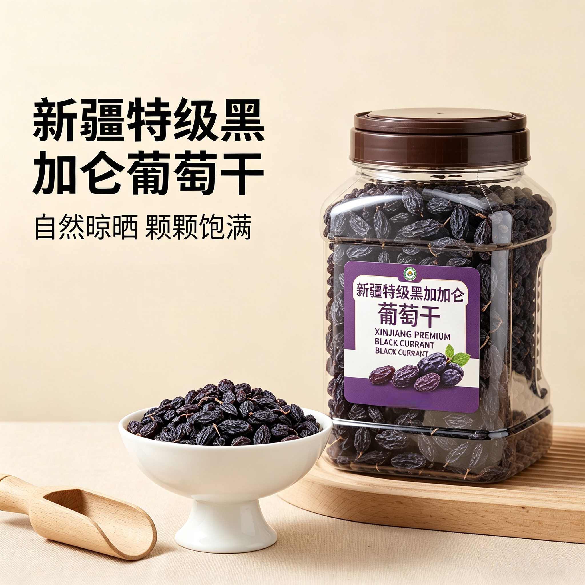 农科院新疆特产黑葡萄干黑加仑葡萄干提子干孕妇零食干果黑色超大