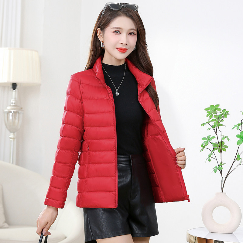 时尚轻薄羽绒棉服女士大码修身