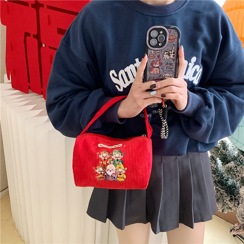 马年送福红色手拎包2026新款可爱爆款帆布手提袋节日年会礼品袋,箱包皮具/热销女包/男包,小方包,淘宝优惠券,粉丝福利购,淘宝优惠卷