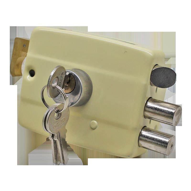 老式门锁家用通用型防盗门暗锁地下室铁门碰锁储藏室木门三保险锁