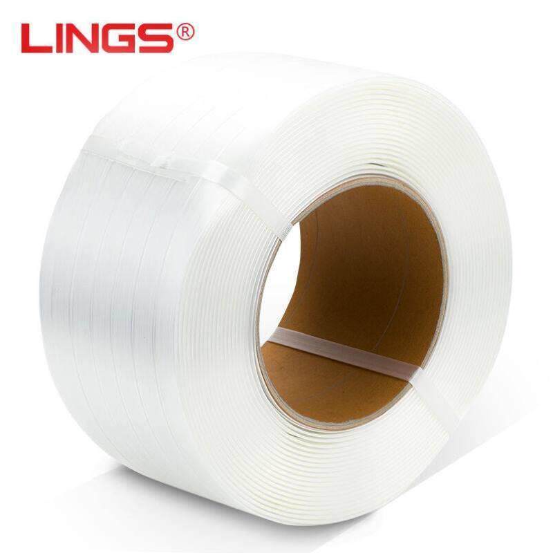 LINGS柔性聚酯纤维打包带32mm宽250米长纤维重型打包带白色聚酯纤