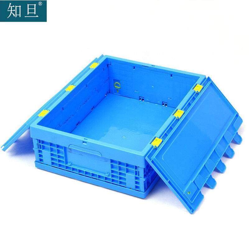 知旦折叠周转箱带盖盖子可拆卸外径530*410*175mm仓储箱物品存储