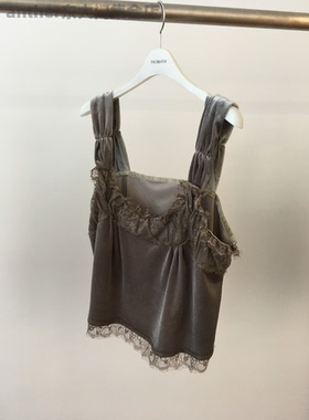 breathe韩国东大门2025秋季新款时尚百搭宽松休闲丝绒吊带背心