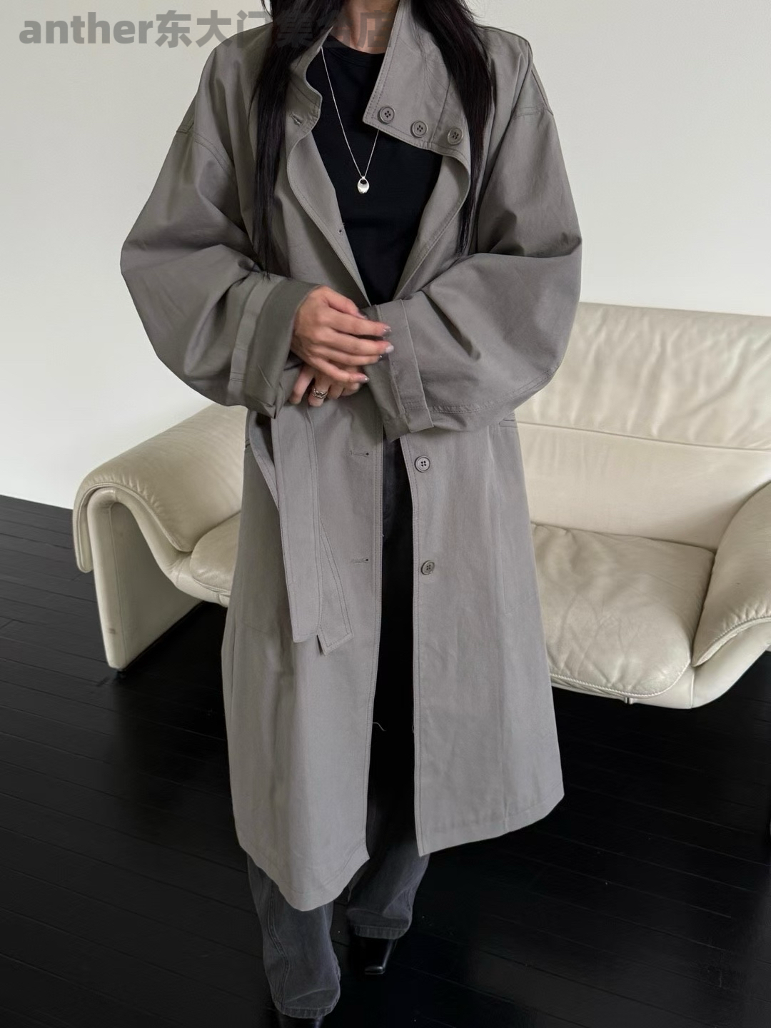 taupe韩国东大门2025秋季新款时尚百搭宽松休闲立领长袖风衣外套