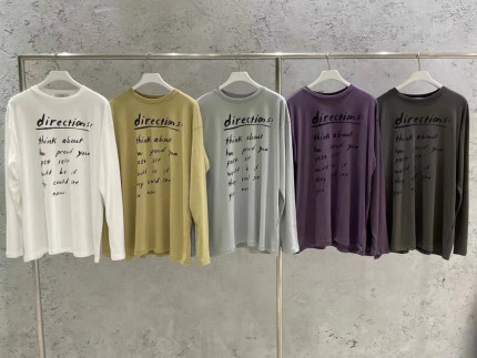 现～包邮东大门6Pence 2024秋季新款字母印花宽松时尚长袖T