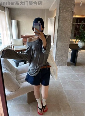 tempting现韩国2025秋季新款时尚百搭宽松休闲条纹长袖T恤