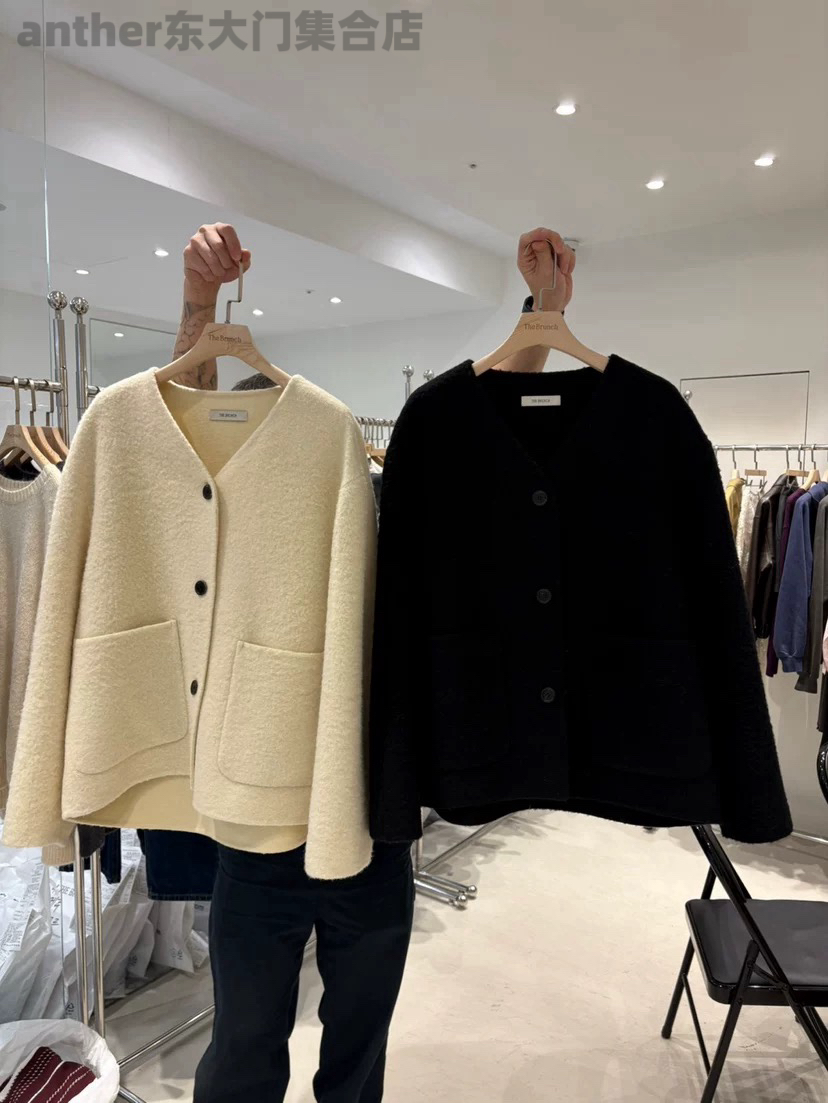 the brunch现2025韩国东大门秋季新款百搭宽松休闲羊毛呢大衣外套