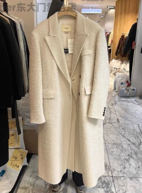 现femme韩国东大门2025冬季新款时尚百搭宽松休闲羊驼毛大衣外套