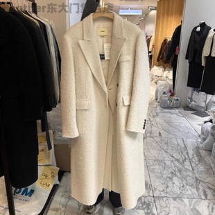百搭宽松休闲羊驼毛大衣外套 时尚 现femme韩国东大门2025冬季 新款