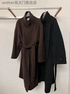 london flat韩国东大门2025秋季时尚百搭宽松休闲羊毛大衣外套