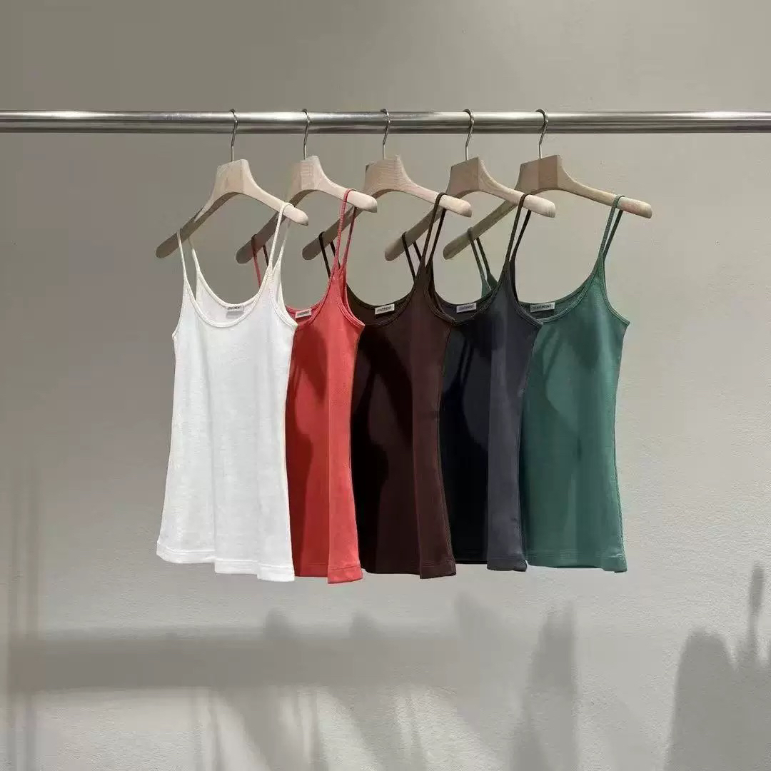 现货statement韩国东大门夏款向日葵欧尼同款纯色百搭吊带背心