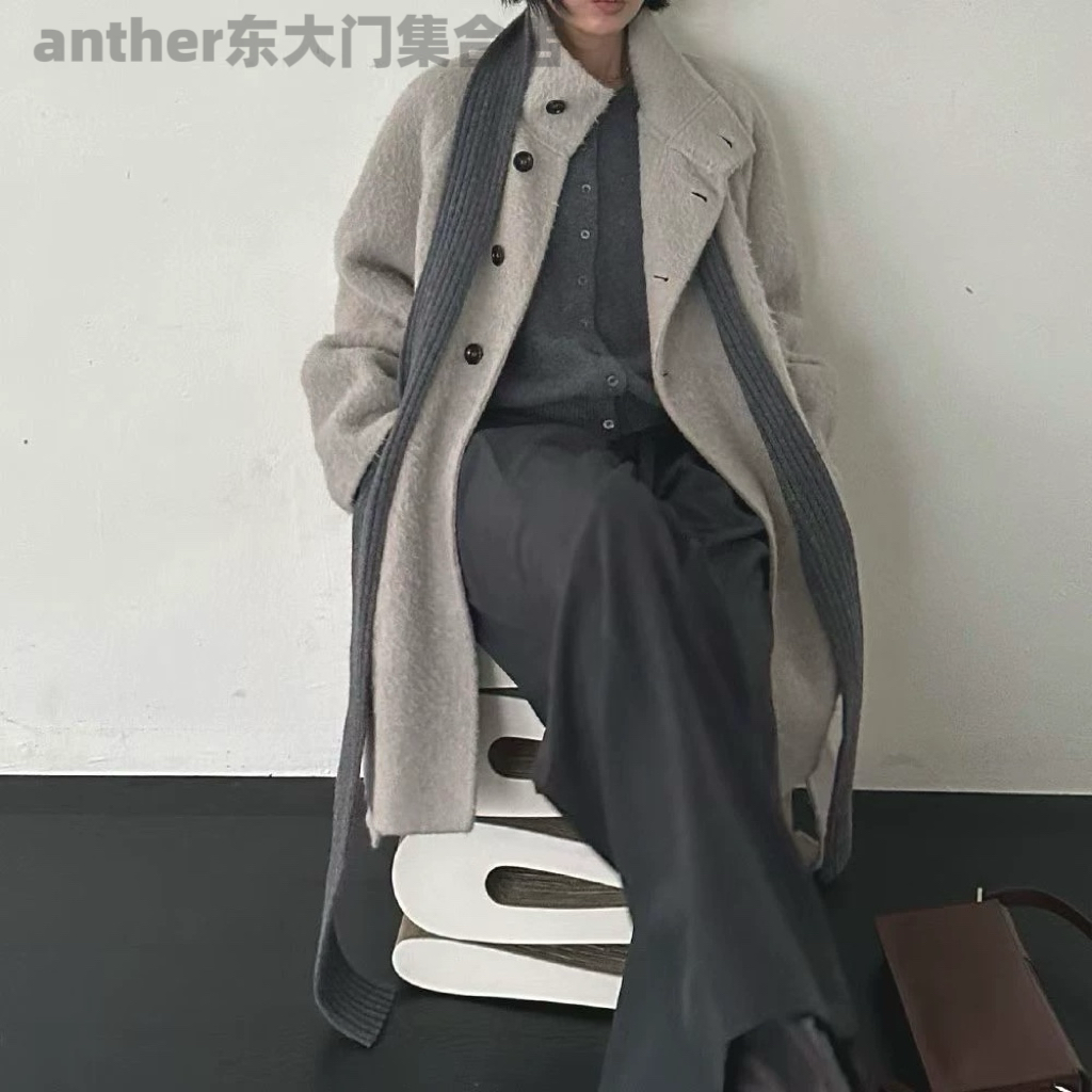 lamagie femme韩国东大门2025秋季羊驼绒宽松休闲羊毛大衣外套