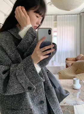 jinsim韩国东大门2025秋冬新款女装时尚百搭羊毛大衣外套